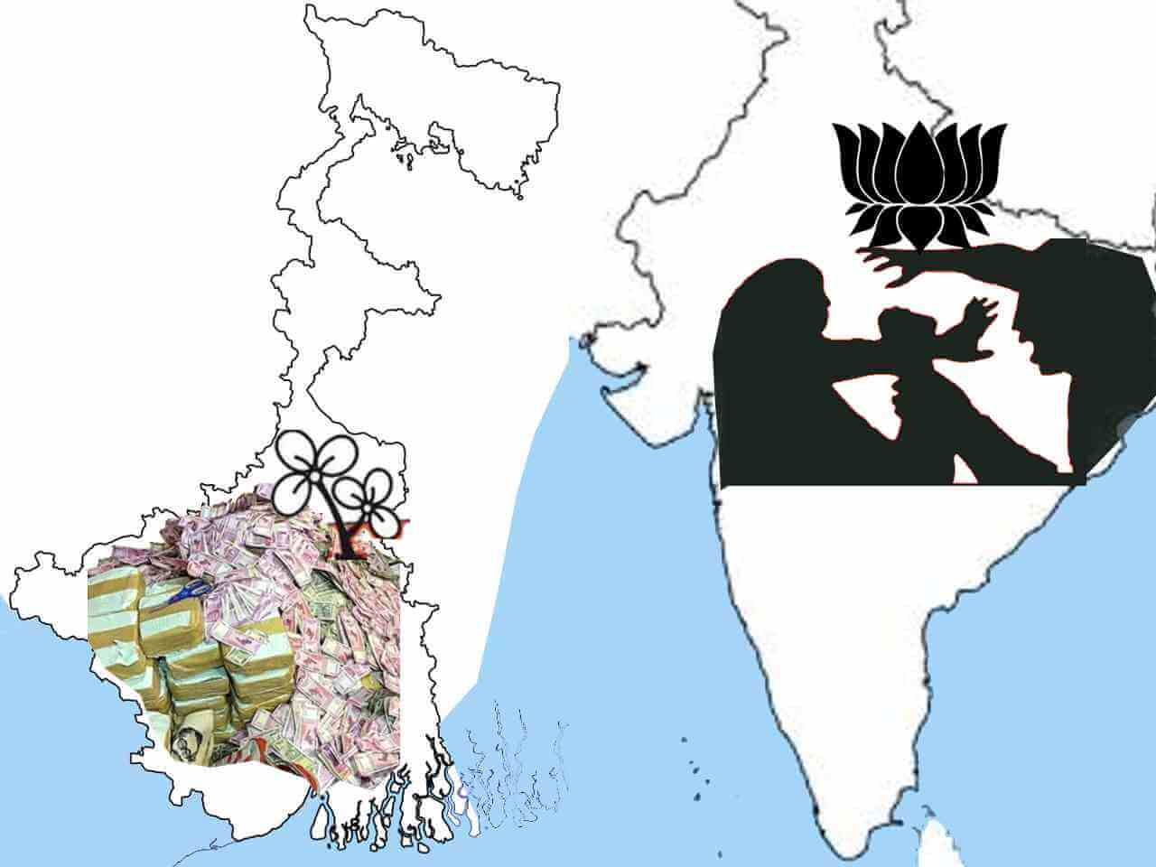 তৃণমূলের ‘দুর্নীতিময়’ পশ্চিমবঙ্গ বনাম বিজেপির ‘ধর্ষকময়’ ভারত