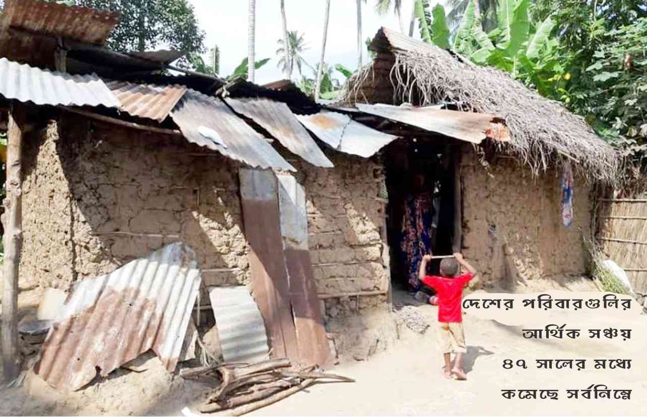 দেশের পরিবারগুলির আর্থিক সঞ্চয় ৪৭ সালের মধ্যে কমেছে সর্বনিম্নে