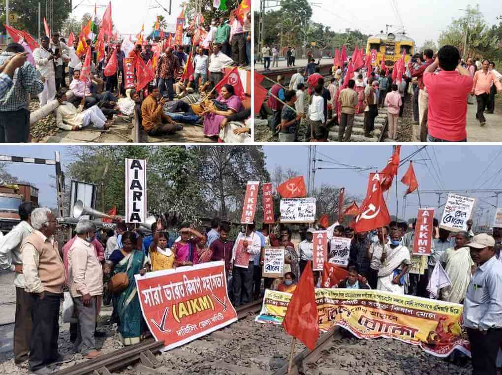 নতুন তিন কৃষি আইন বাতিল এবং কৃষক আন্দোলনে অত্যাচার বন্ধ করতে -- কৃষকদের মোদির ব্যঙ্গ করার বিরুদ্ধে দেশজুড়ে রেল অবরোধ